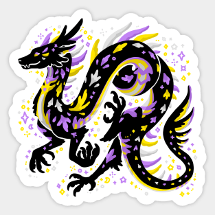 Non Binary Pride Dragon Sticker